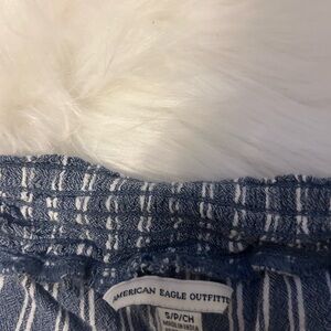 American Eagle Outfitters Navy and White Striped Shorts